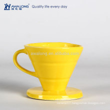 Yellow Painting Pretty Design Common Used Fine Ceramic Drain Cup